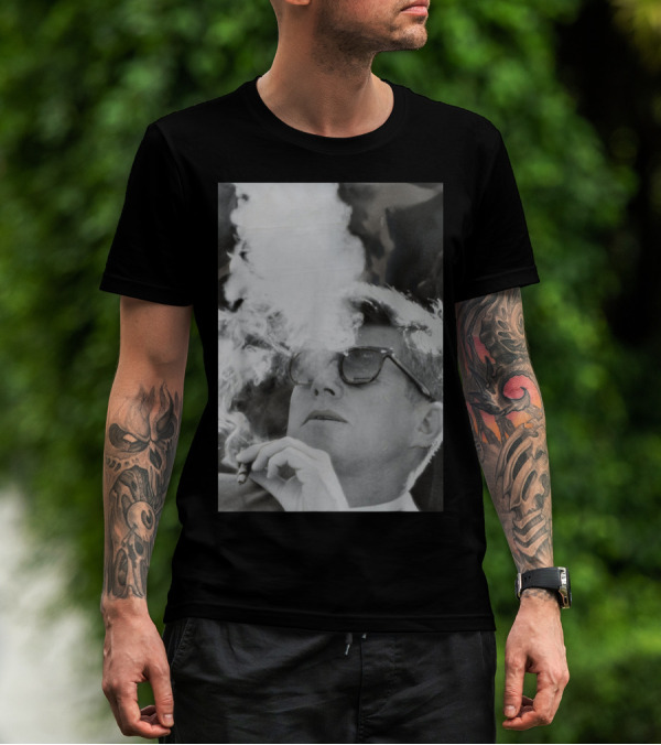 JFK Smoking With Shades John Kennedy Iconic Cigar Image T-Shirt