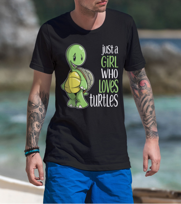 Just A Girl Who Loves Turtles Cute Cartoon T-Shirt