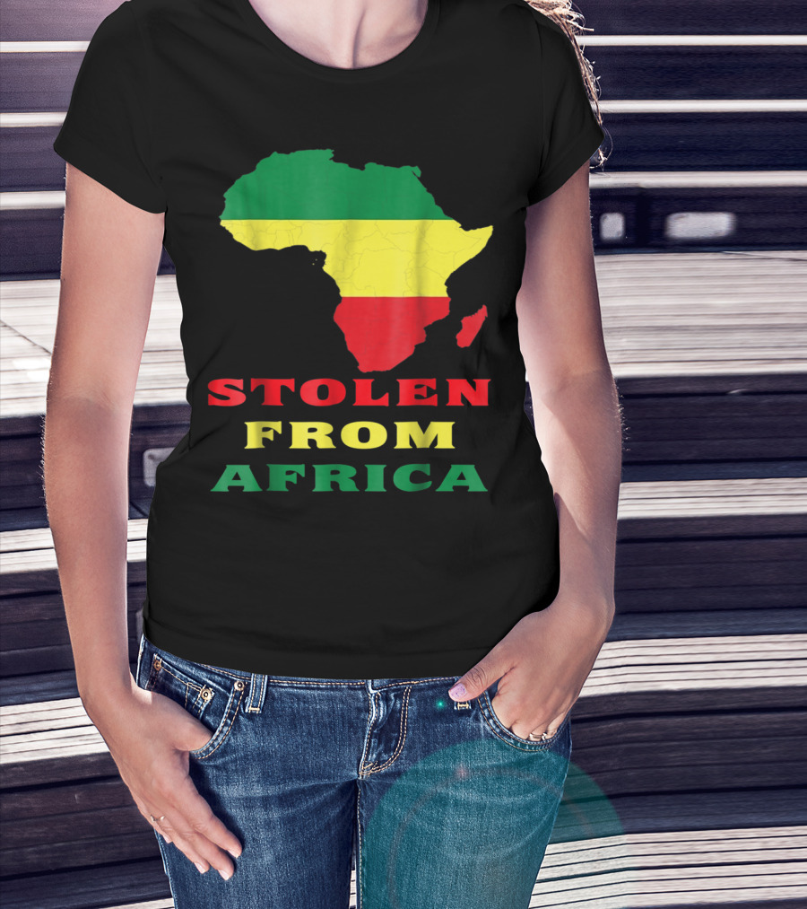 Stolen From Africa Flag Colors Map T-Shirt