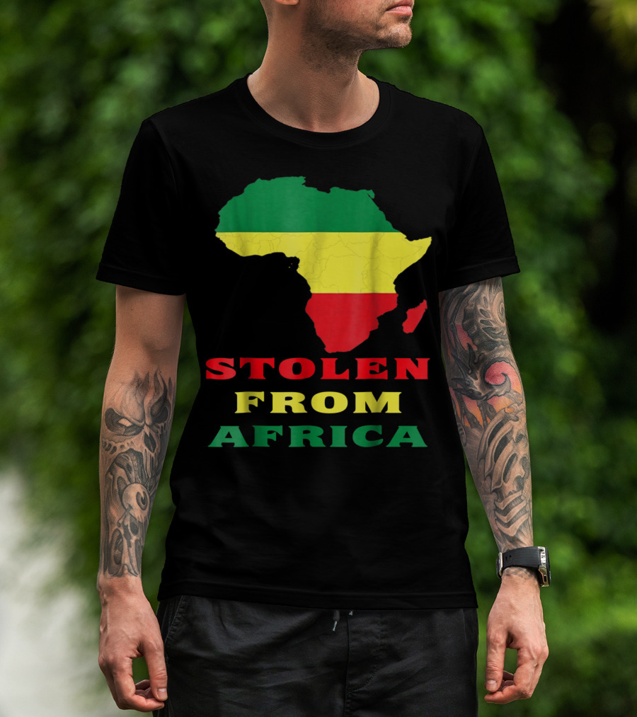Stolen From Africa Flag Colors Map T-Shirt