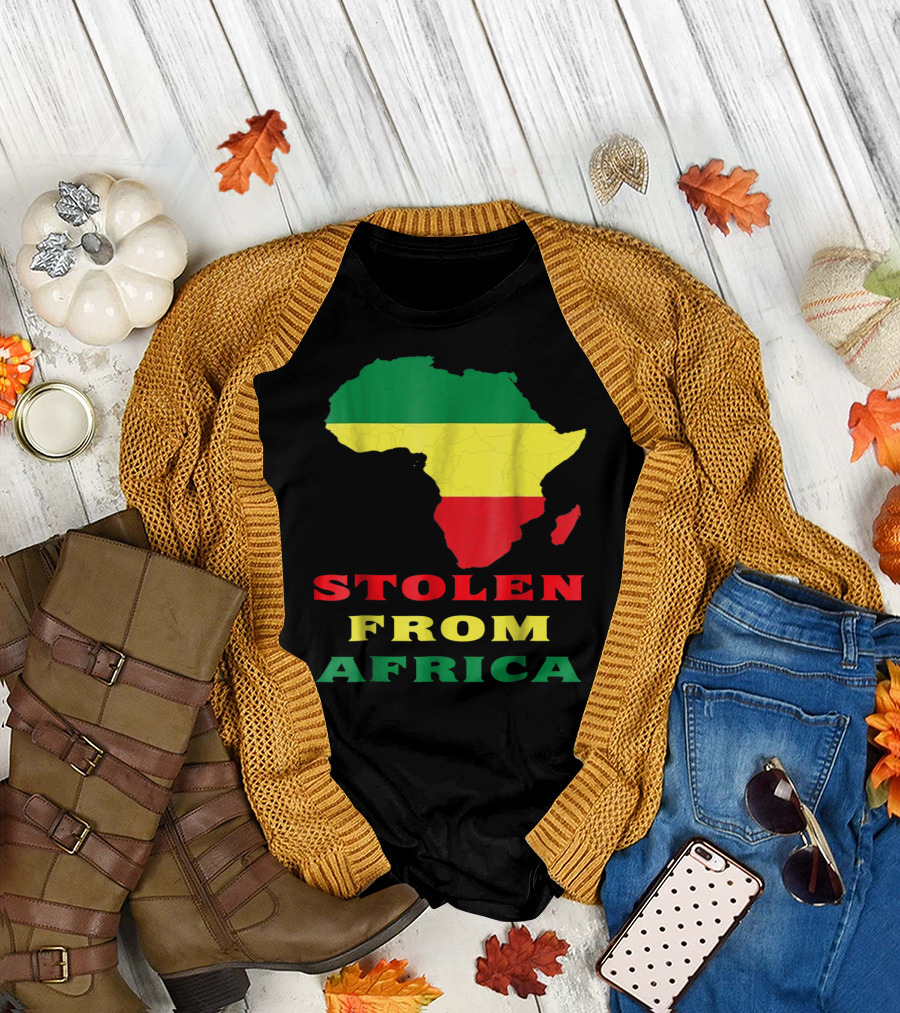 Stolen From Africa Flag Colors Map T-Shirt