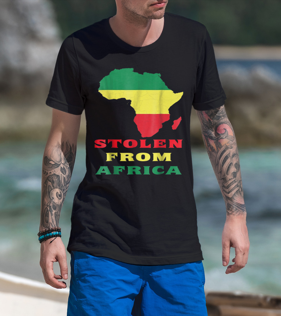 Stolen From Africa Flag Colors Map T-Shirt