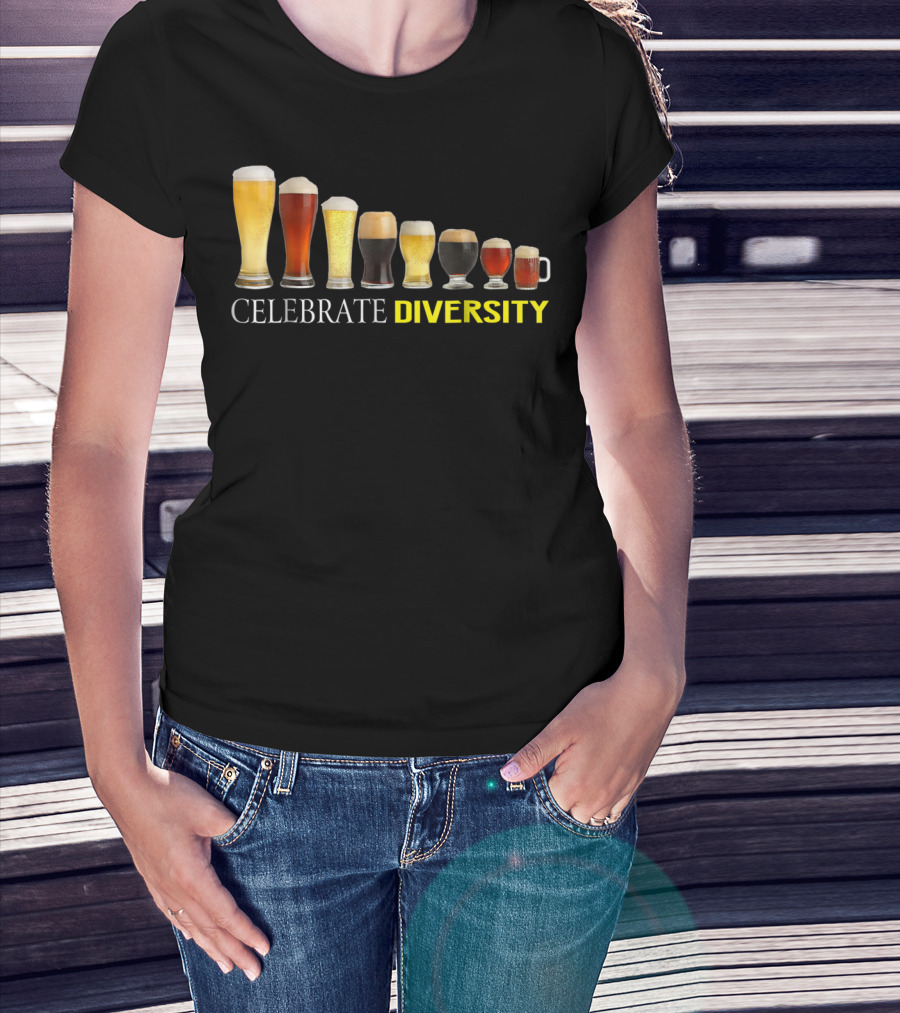 Celebrate Diversity Craft Beer Glasses Collection T-Shirt