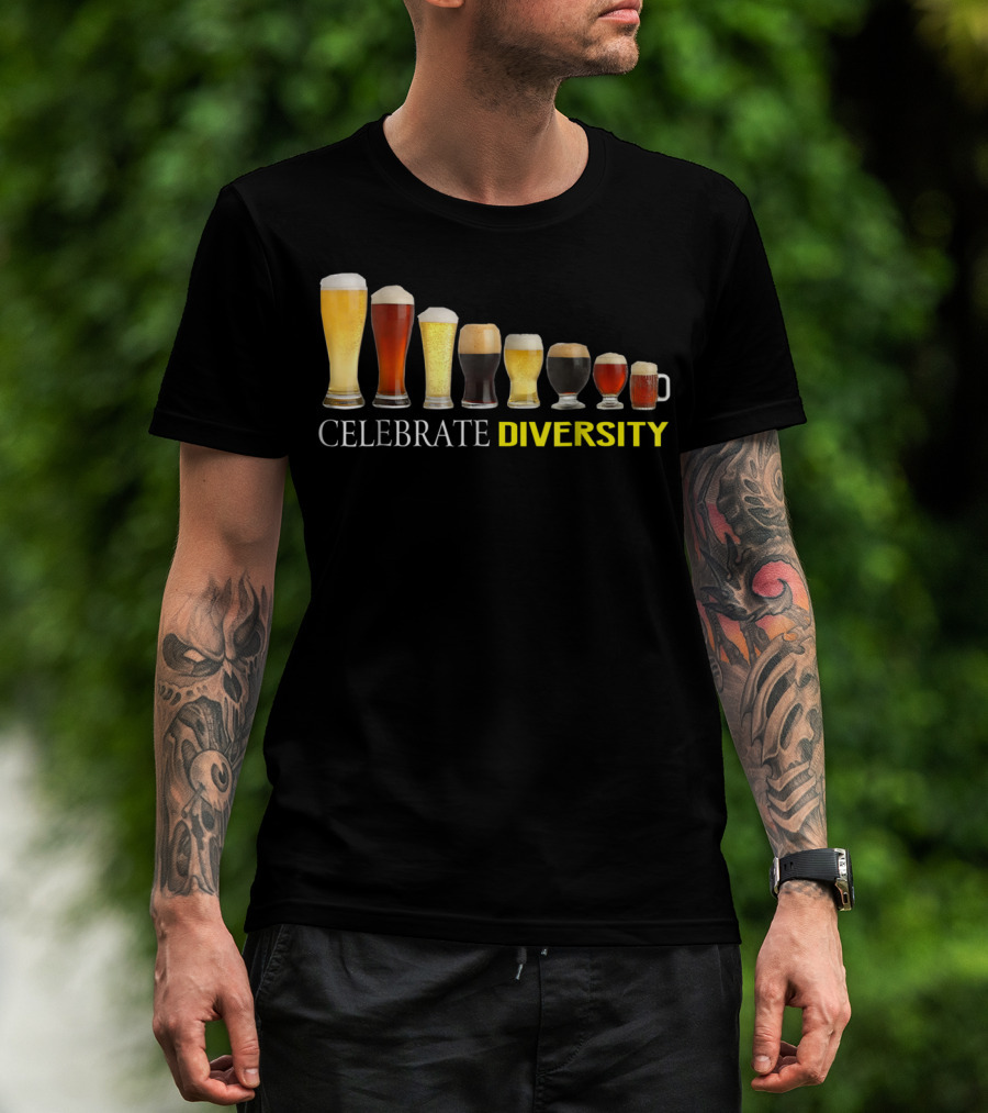 Celebrate Diversity Craft Beer Glasses Collection T-Shirt