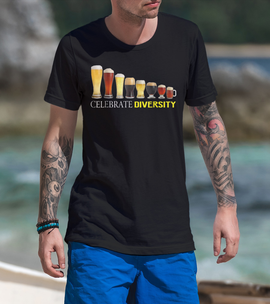 Celebrate Diversity Craft Beer Glasses Collection T-Shirt
