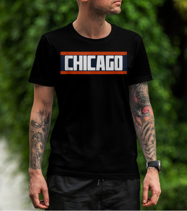 Chicago Bold Orange Blue White Block T-Shirt