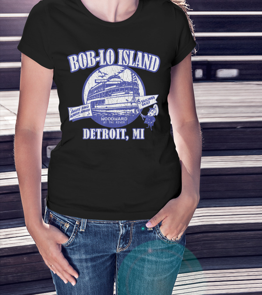 Bob-Lo Island Detroit MI Dance Band Woodward At The River 6 Sailings Daily Vintage Look T-Shirt