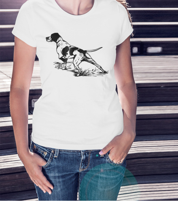 English Pointer Dog In Hunting Stance T-Shirt