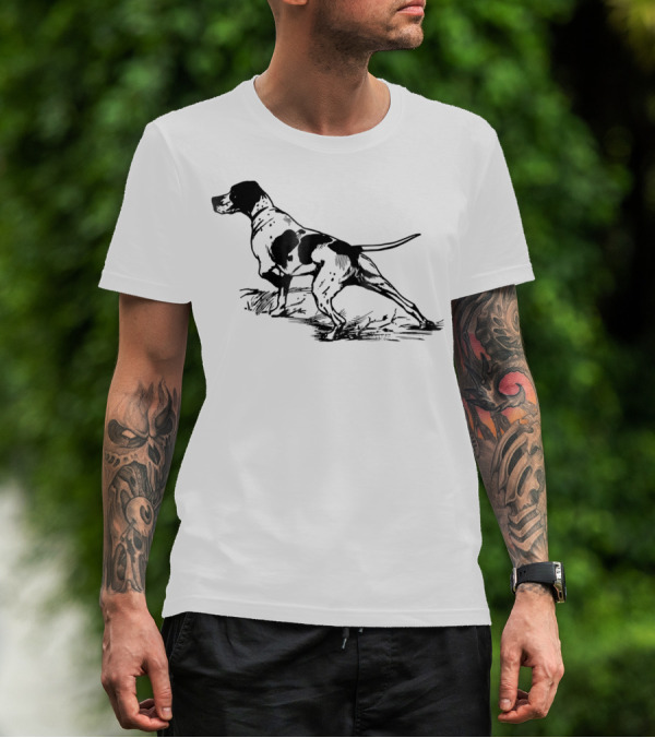 English Pointer Dog In Hunting Stance T-Shirt