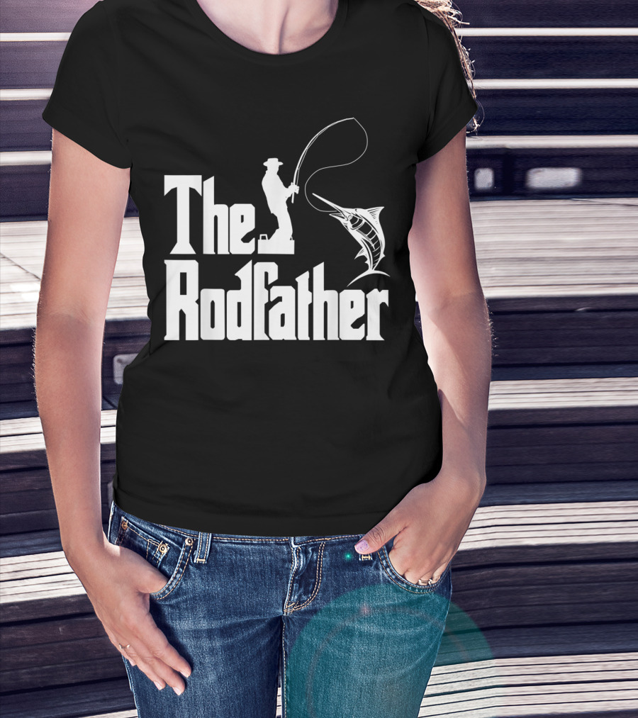 The Rodfather Funny Fishing Fishermen Marlin Iconic Reference T-Shirt