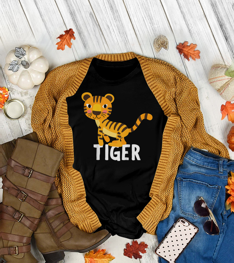 Tiger Cartoon Illustration for Kids and Girls T-Shirt