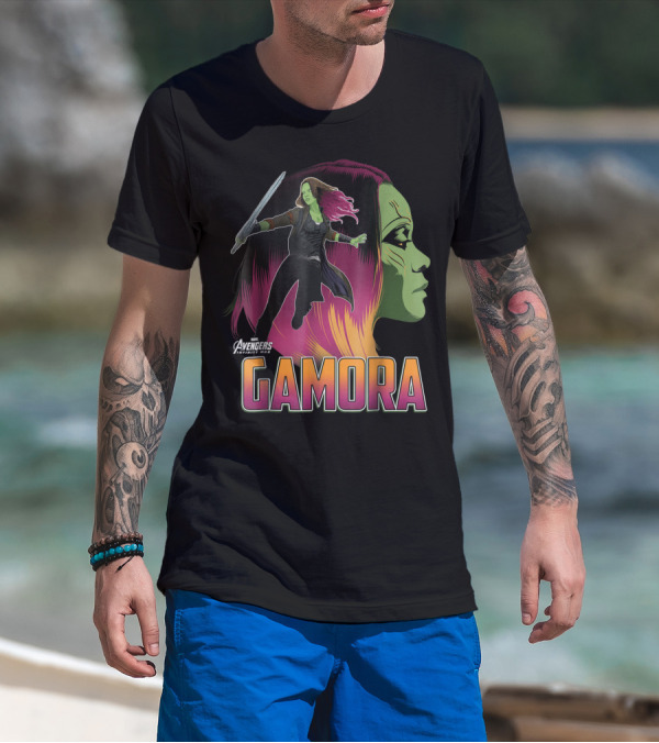 Avengers Infinity War Gamora Profile And Action Pose T-Shirt