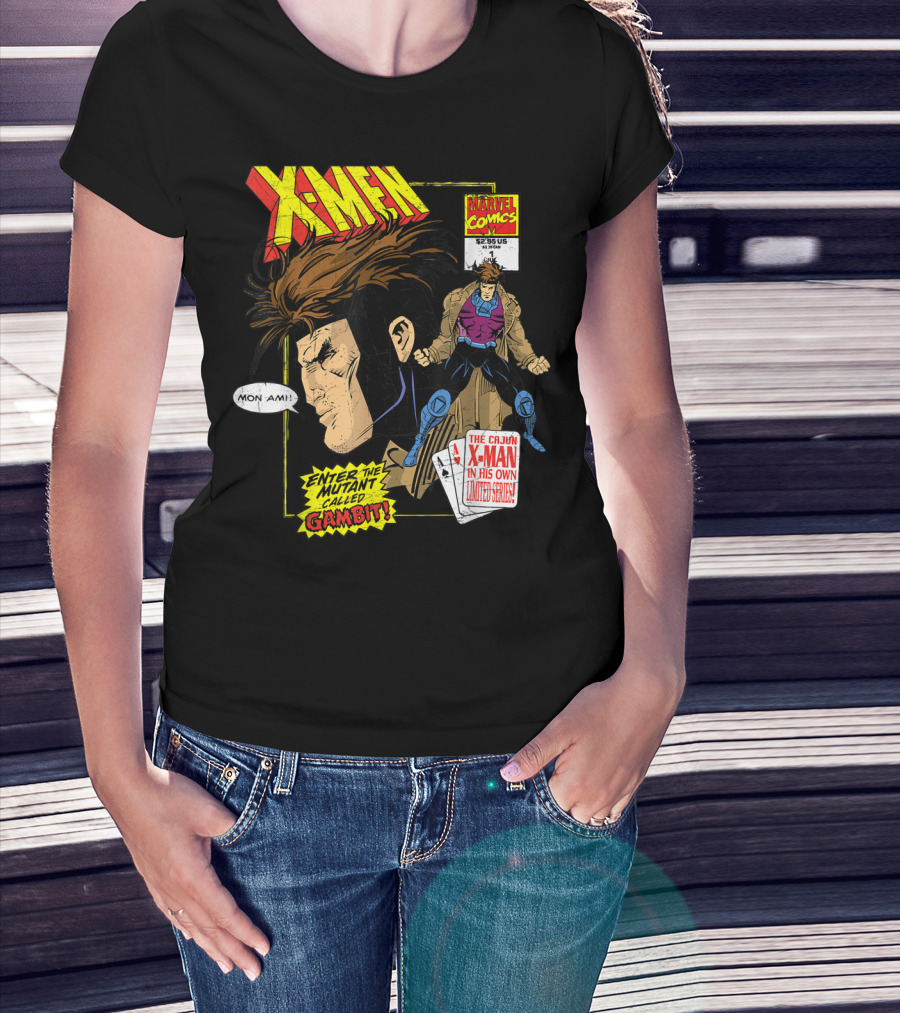 Marvel X-Men Comics Enter The Mutant Gambit Cajun Remy LeBeau Mon Ami T-Shirt