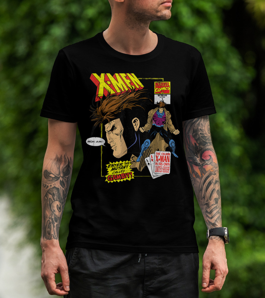 Marvel X-Men Comics Enter The Mutant Gambit Cajun Remy LeBeau Mon Ami T-Shirt
