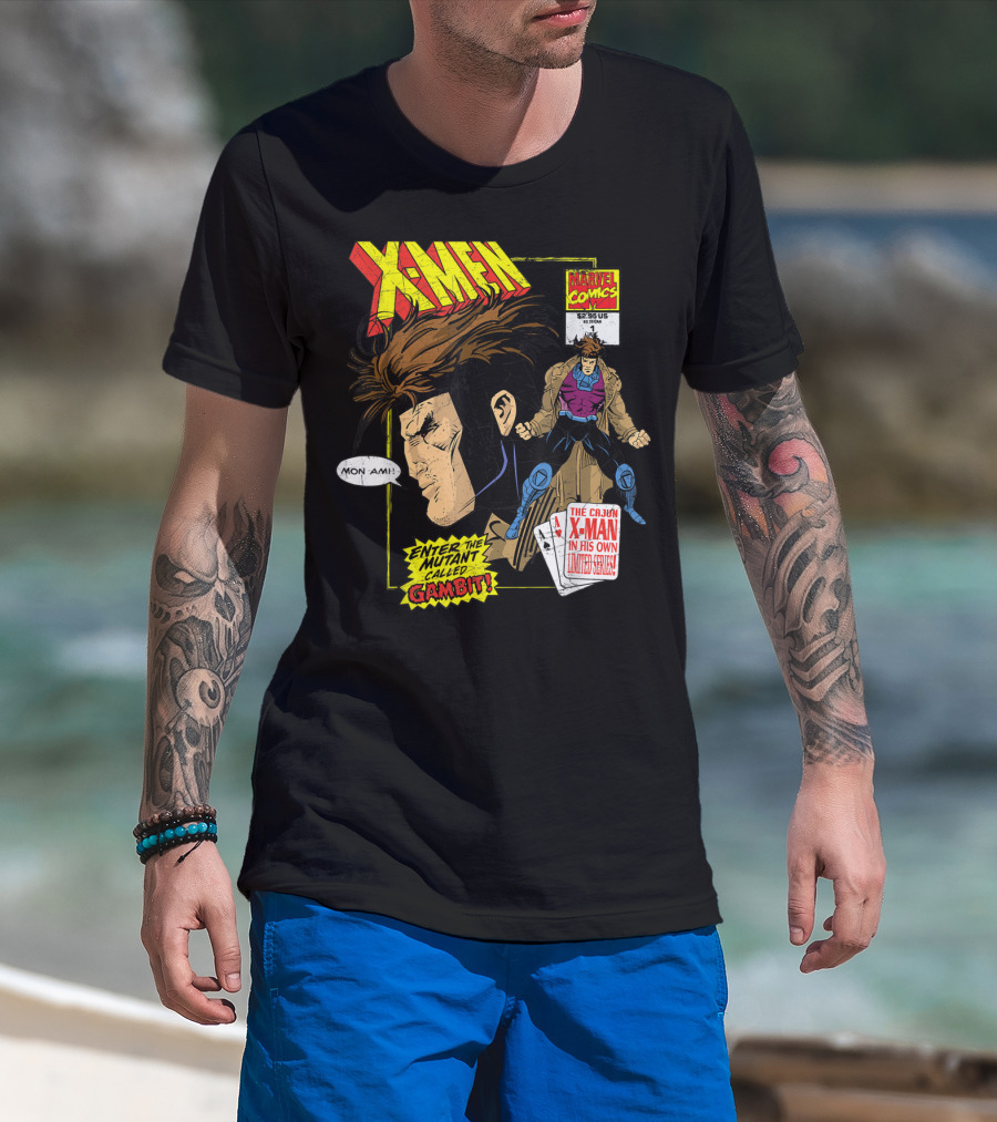 Marvel X-Men Comics Enter The Mutant Gambit Cajun Remy LeBeau Mon Ami T-Shirt