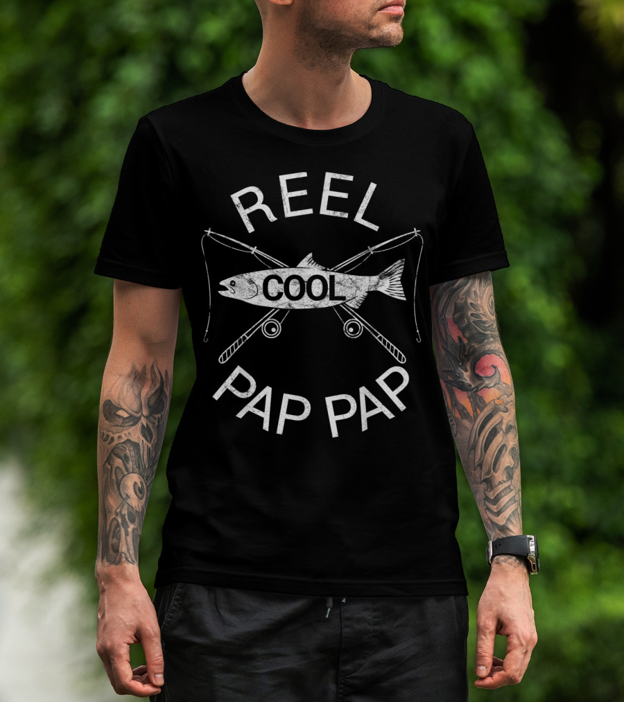 Reel Cool Pap Pap Mens Father's Day Fishing T-Shirt