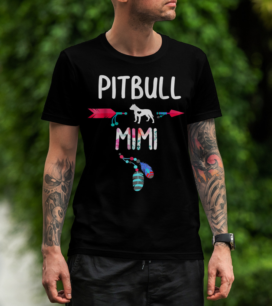 Pitbull Mimi Feathers Arrows T-Shirt