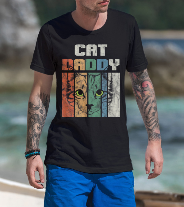 Retro Cat Daddy Cool Kitten Lover T-Shirt