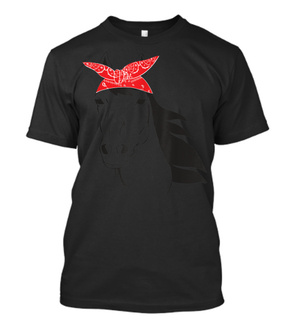 Funny Horse Lover Cowgirl Western Bandanna Red Bandana T-Shirt