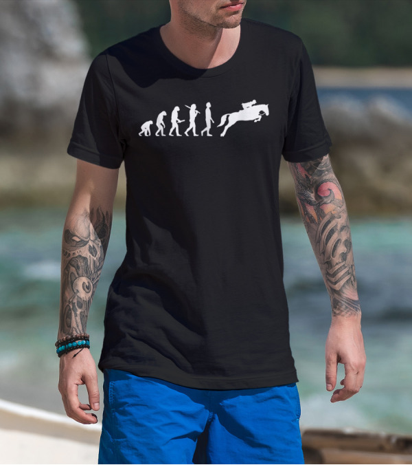 Evolution Of Funny Riders For Horse Lovers T-Shirt