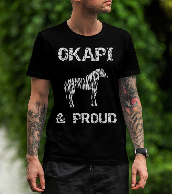 Okapi And Proud Striped Horse Design Giraffe Llama Humor RQ T-Shirt