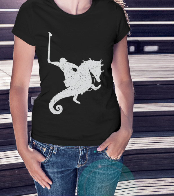 Funny Cute Water Polo Sea Horse Rider T-Shirt