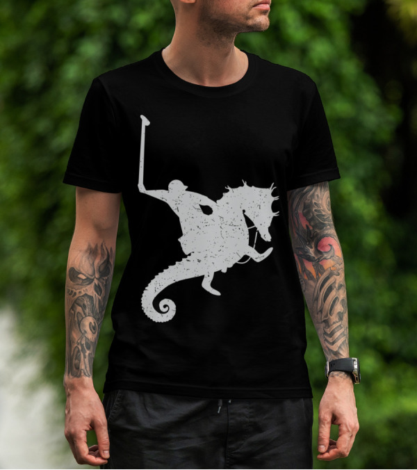 Funny Cute Water Polo Sea Horse Rider T-Shirt