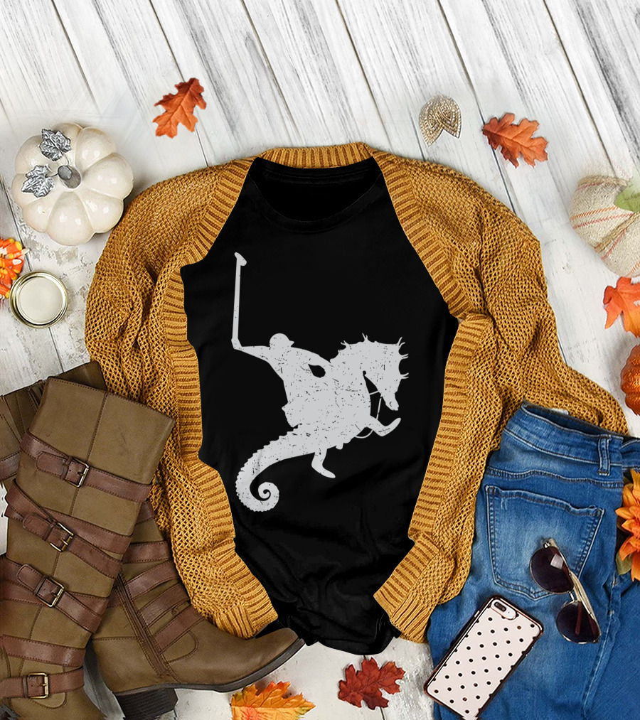 Funny Cute Water Polo Sea Horse Rider T-Shirt