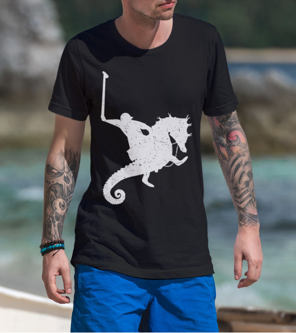 Funny Cute Water Polo Sea Horse Rider T-Shirt