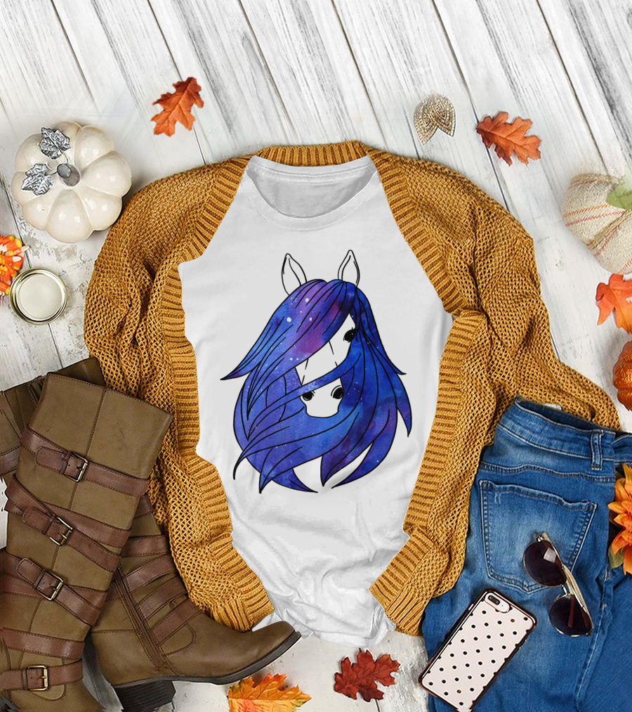 Galaxy Horse Mystical Equestrian for Girls with Starry Mane T-Shirt