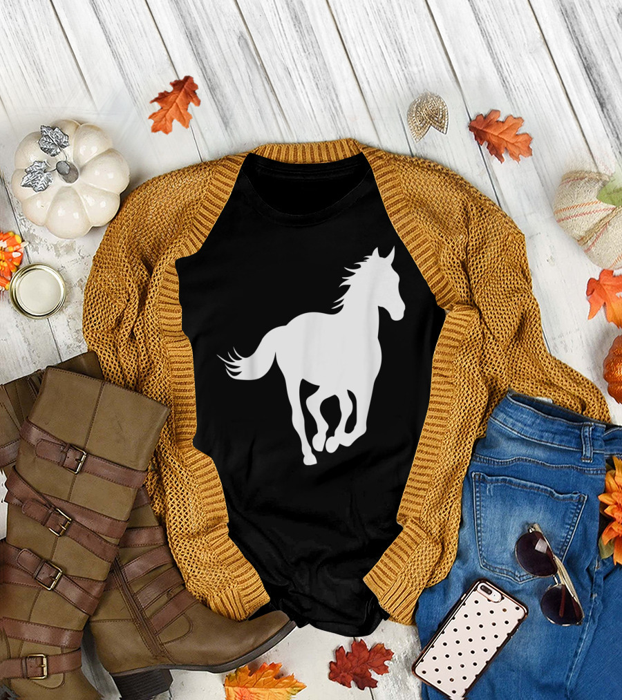 Galloping Horse Silhouette for Horse Owners and Riders T-Shirt