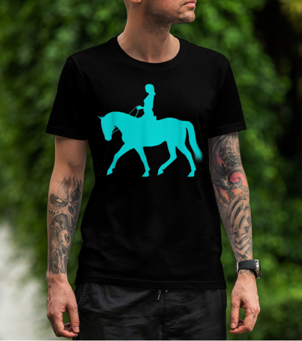 Girl Riding Horse Light Blue T-Shirt