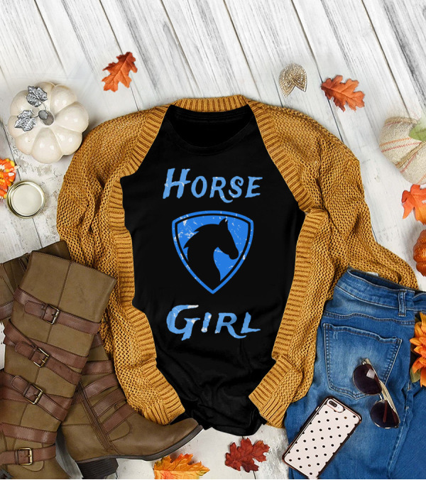 Horse Girl Blue Badge T-Shirt
