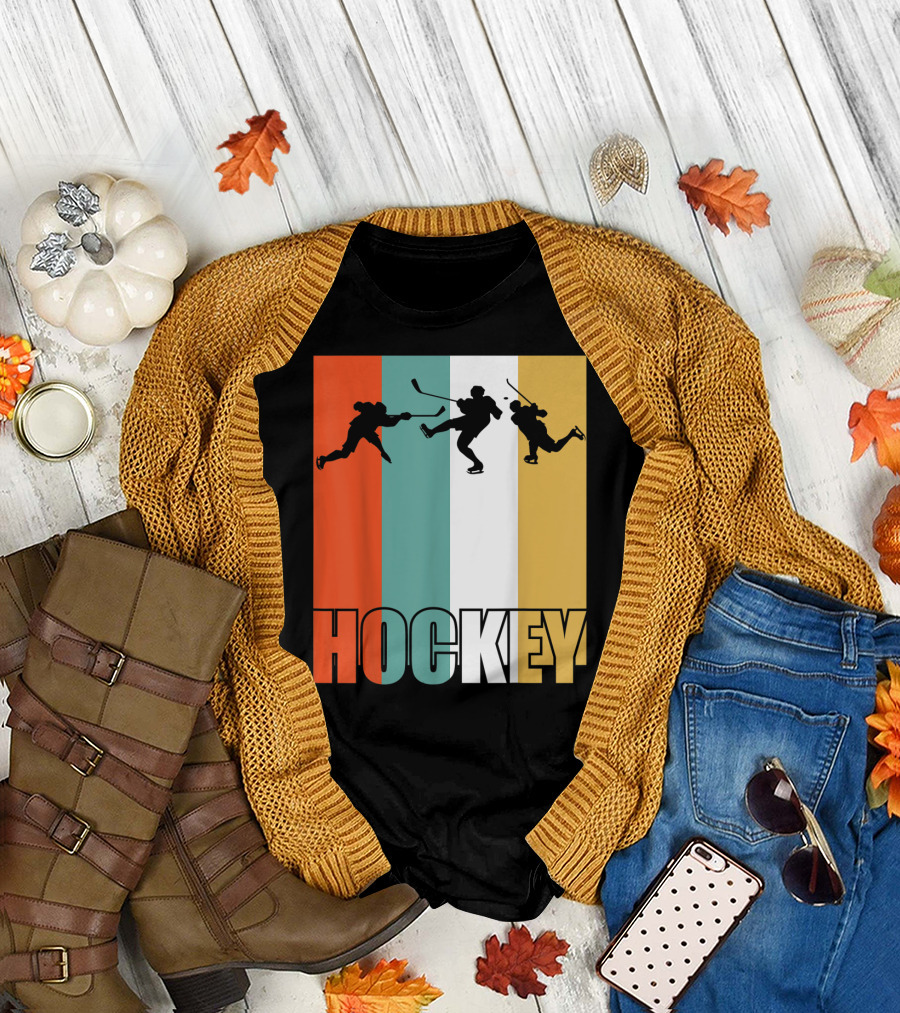 Vintage Ice Hockey Silhouette Classic Fan T-Shirt