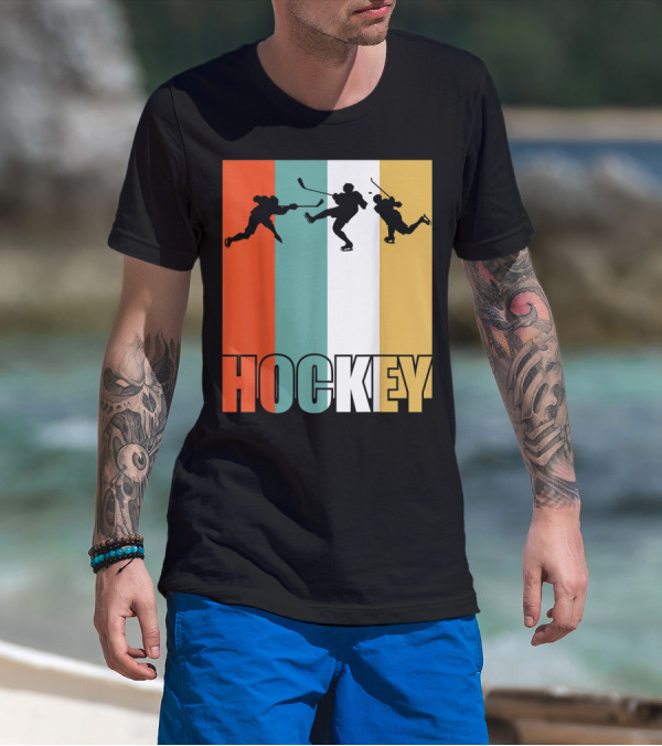 Vintage Ice Hockey Silhouette Classic Fan T-Shirt