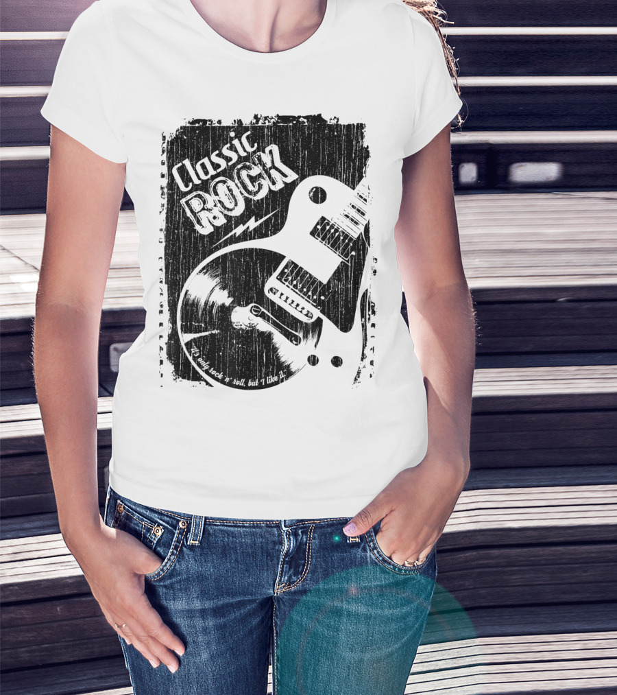 Classic Rock Guitar Vinyl Record Grunge T-Shirt