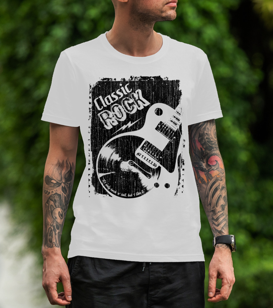 Classic Rock Guitar Vinyl Record Grunge T-Shirt