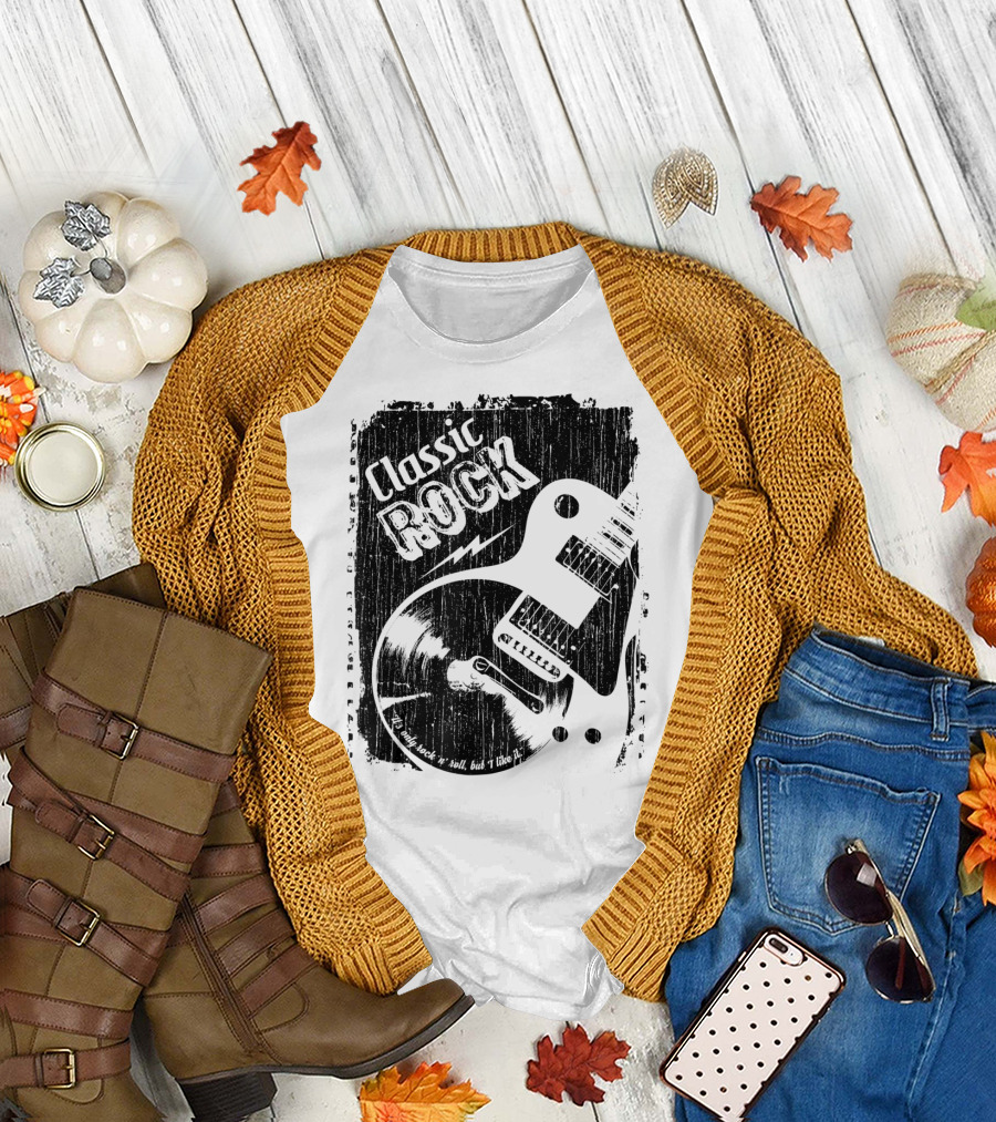 Classic Rock Guitar Vinyl Record Grunge T-Shirt