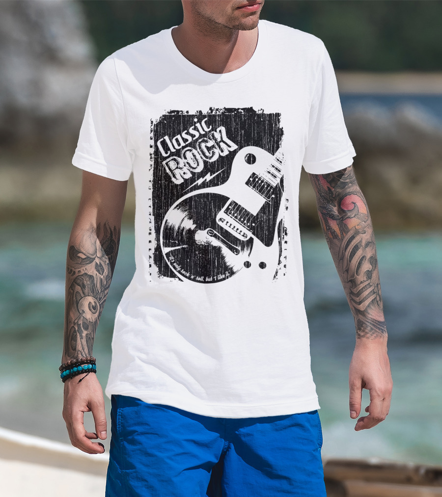 Classic Rock Guitar Vinyl Record Grunge T-Shirt
