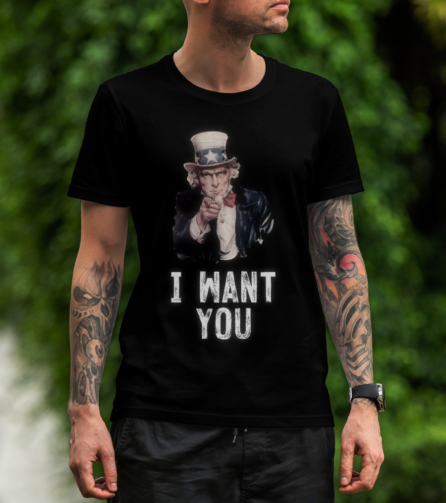 Uncle Sam I Want You Classic Funny American T-Shirt