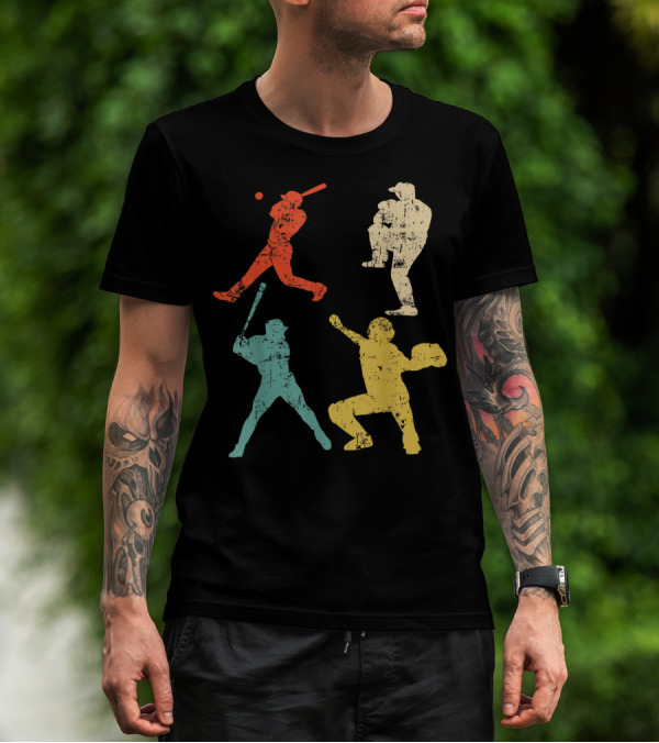 Retro 70s 80s Softball Player T-Shirt