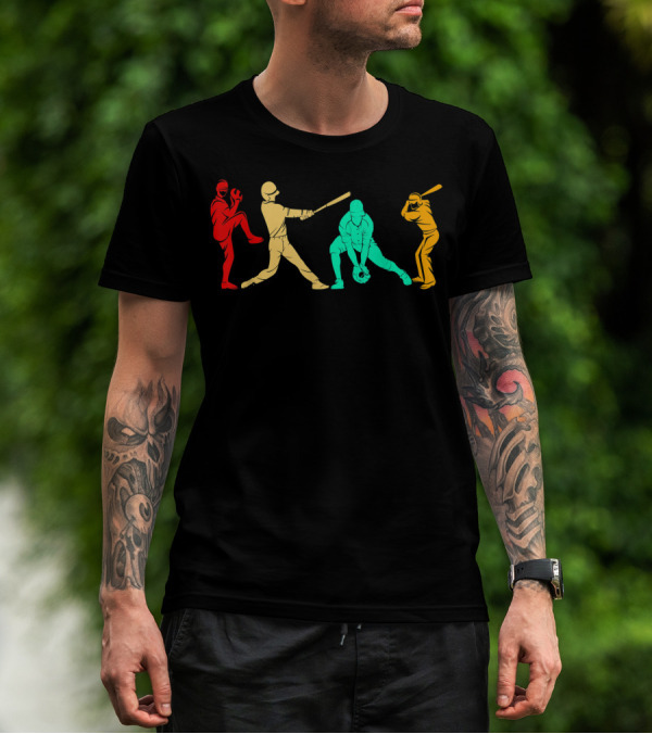 Classic Vintage Style Baseball Player T-Shirt