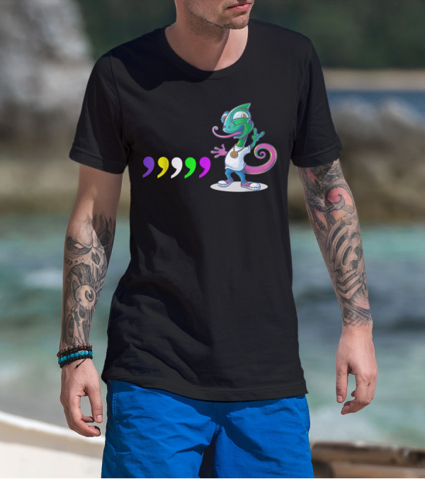 Comma Chameleons 80S Sound Rock Colorful T-Shirt