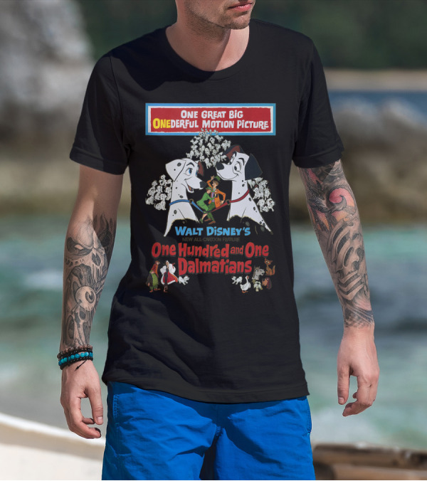 Walt Disney's One Hundred And One Dalmatians One Great Big ONEDERFUL Motion Picture T-Shirt