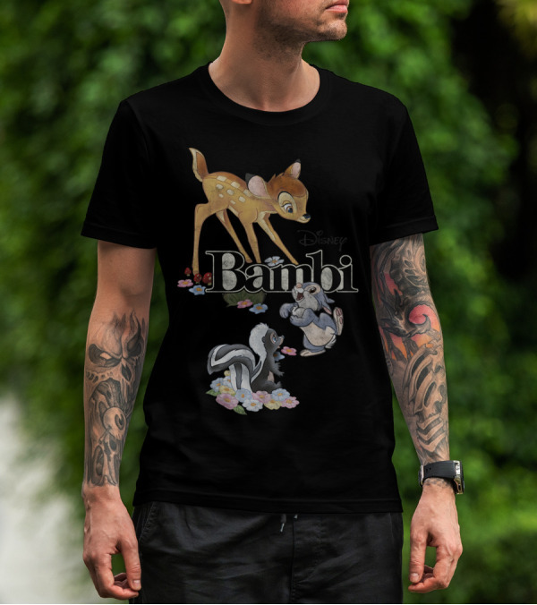 Disney Bambi Classic Group Shot Bambi Flower Thumper T-Shirt