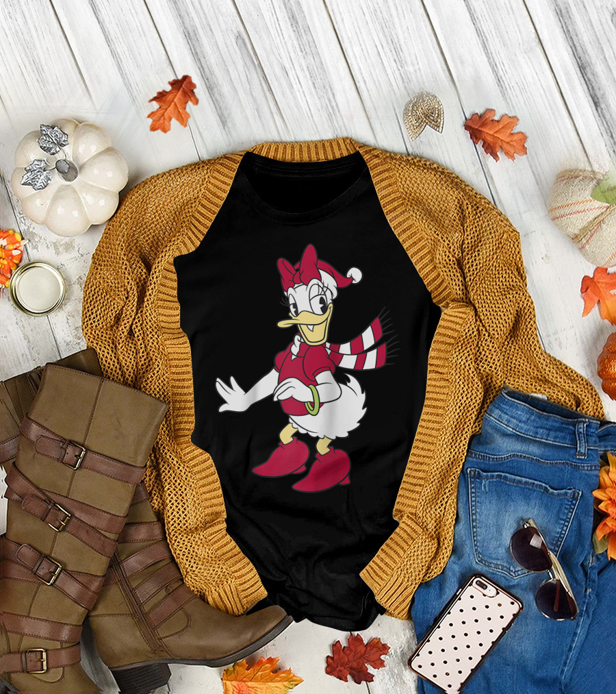 Disney Daisy Duck with Festive Holiday Scarf and Hat T-Shirt