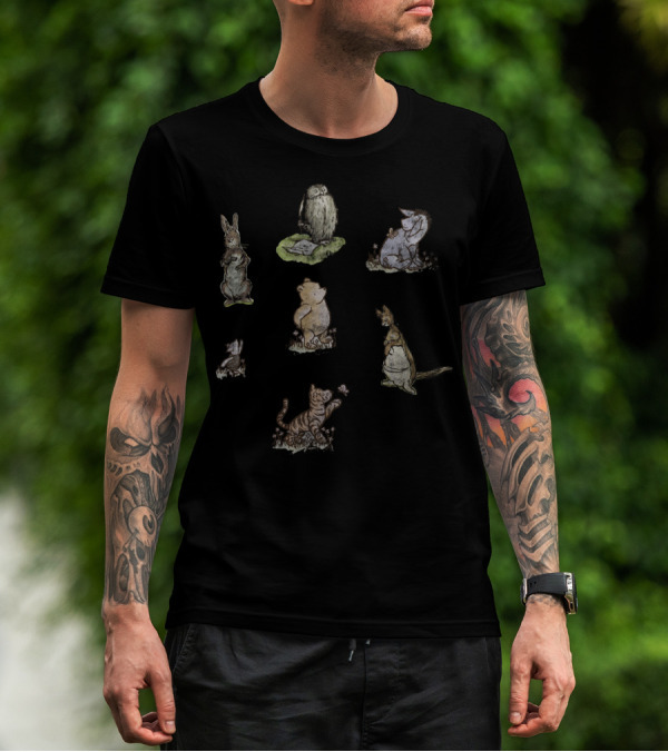 Disney Winnie The Pooh Piglet Tigger Eeyore Kanga Rabbit Classic Group Shot T-Shirt