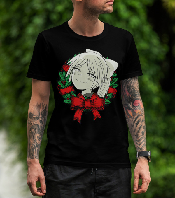 Funny Merry Christmas Manga Classic Wreath Happy T-Shirt
