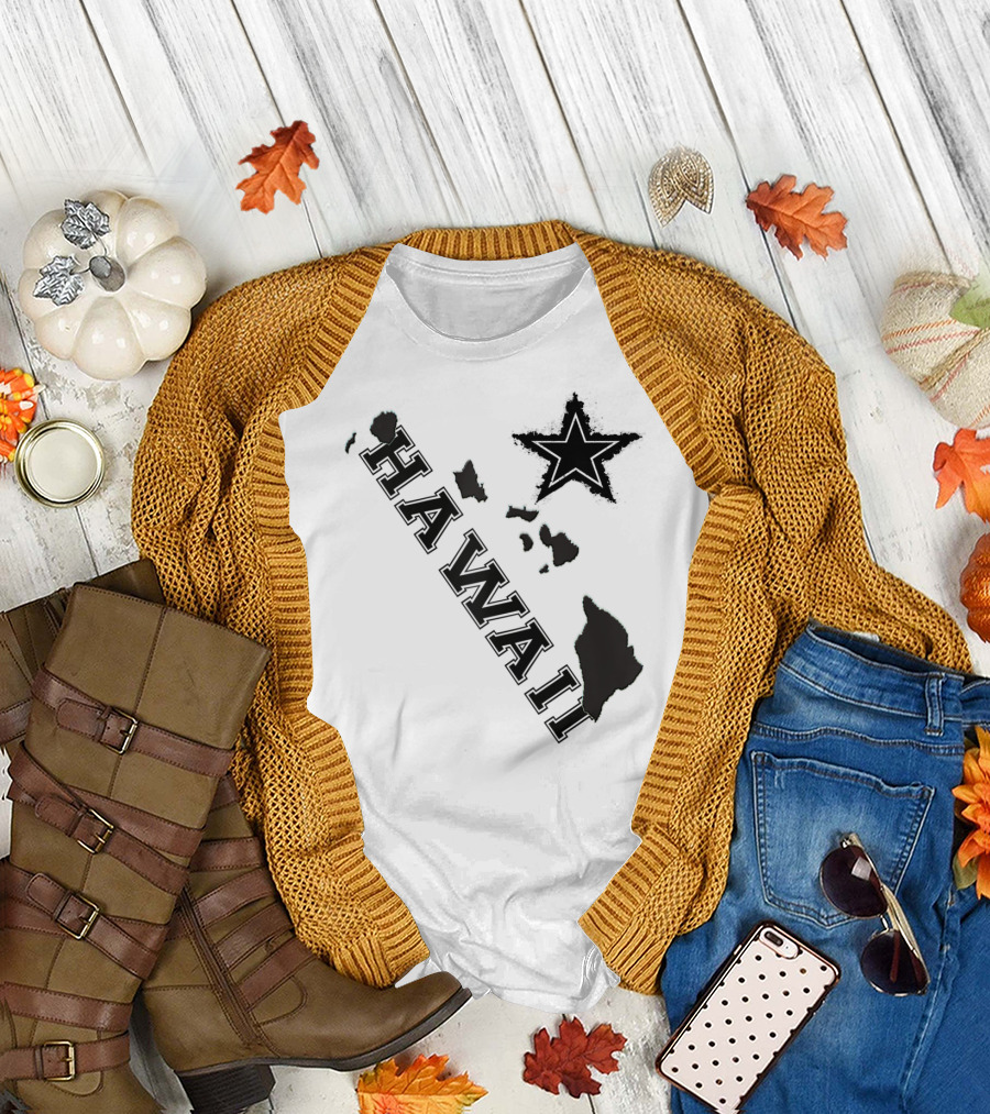 Hawaii Maps Classic Vintage Star Flair T-Shirt