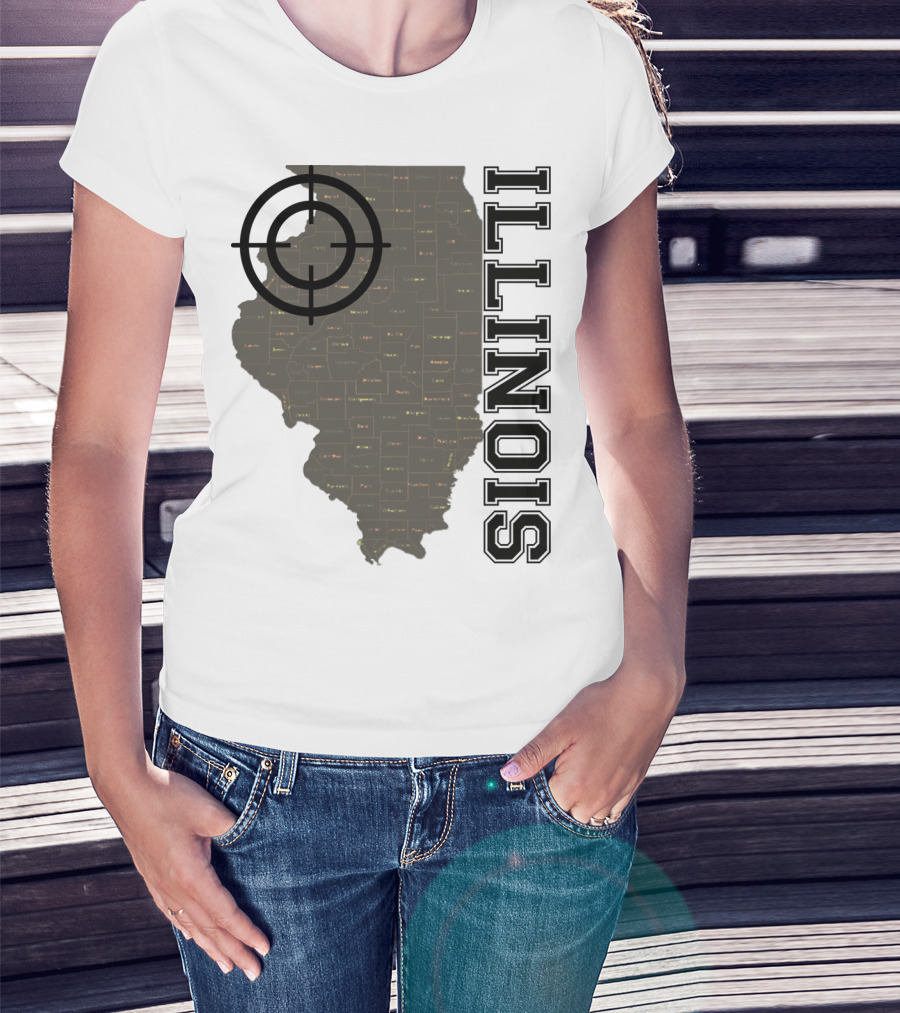 Illinois Maps Vintage Target Classic Fun T-Shirt
